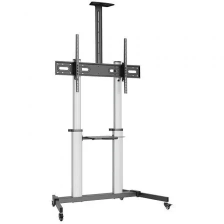 Aisens Soporte de Suelo PRO FT100TE-259 con Ruedas, Negro-Plata